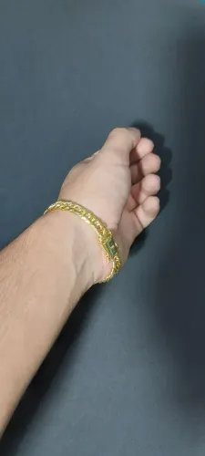 Pulseira Masculina Ouro 18K (750) - Estilo Grumet Dupla