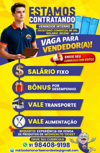 Vendedor interno para Loja de piscinas! 