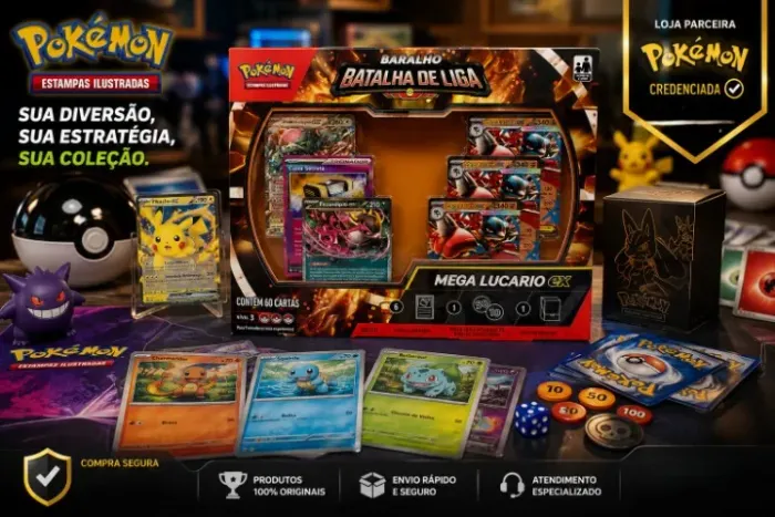 Baralho/Deck de Batalha de Liga Pokémon TCG Mega Lucario EX Original Copag.