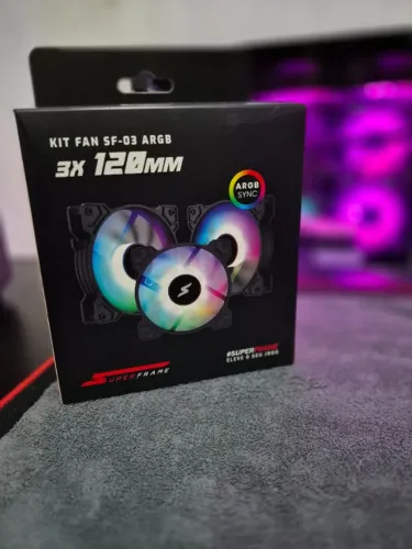 Kit 3 Fans SuperFrame Swift 120mm ARGB c/ Controladora