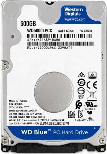 HD Original Western Digital WD Blue Thin Ultrafino 2.5" 500GB WD5000LPVX p/Notebook/Laptop