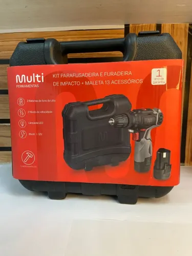 KIT PARAFUSADEIRA E FURADEIRA DE IMPACTO + MALETA 13 ACESSÓRIOS - Multi