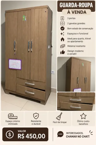 Guarda roupa usado a venda