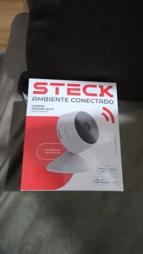 Steck, Câmera Inteligente Steck Ambiente Conectado, Segurança Interna, Wi-Fi, Branca