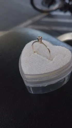 Anel solitário em prata 925k