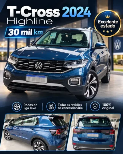 Volkswagen T-Cross Highline 1.4 TSI Flex 16V 5P AUT 2024