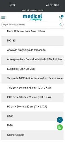Maca dobrável,3x1 medical company