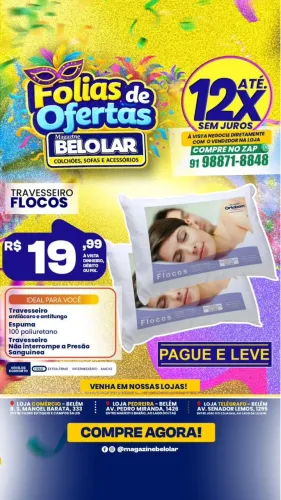 Travesseiro apenas R$ 19,99
