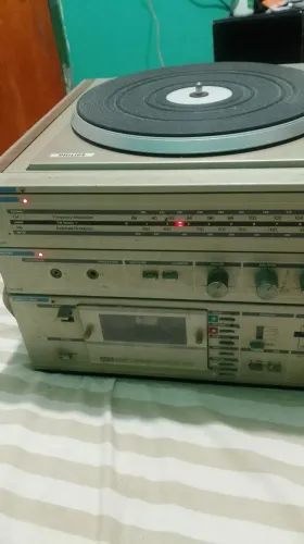 Som Modular Philips Vintage com Toca-Discos e Tape Deck