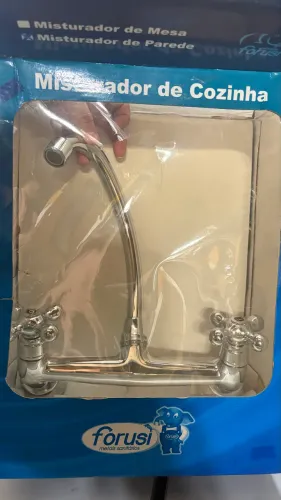 Torneira Misturador Forusi 2161 para Cozinha de Parede Cromada Nova