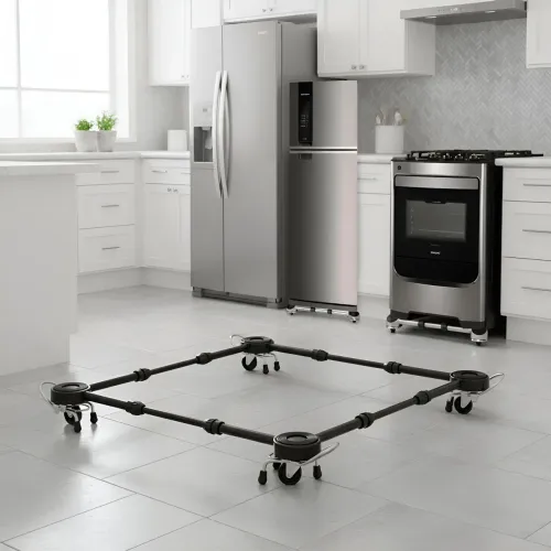 Suporte para geladeira e fogão com rodízios gira facil