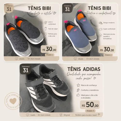 Kit tênis infantil 