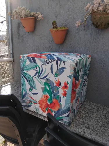 Puff Quadrado 40x40x40 com Tecido Acquablock Novo