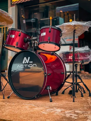 Bateria Acústica Turbo Action Red Sparkle 22