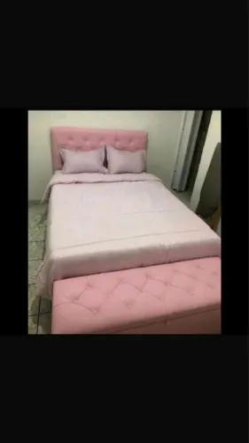 Conjunto Cama + Baú + Cabeceira Rosa 