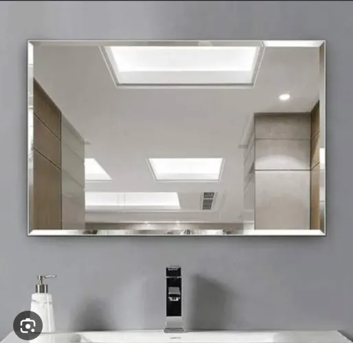 Espelho prata bisostado grande decorativo sala ou Quarto