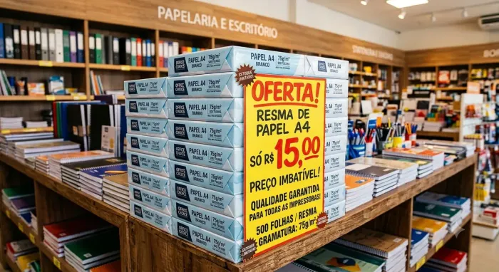 Resma de papel no precinho