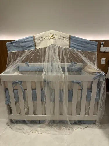 BERÇO 2em1 (mini cama) + COLCHÃO + SAIA + KIT LUXO BERÇO