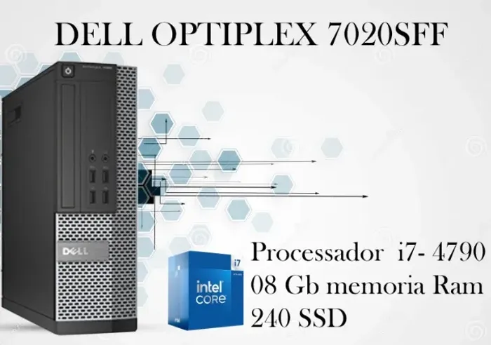 Dell OptiPlex 7020 SFF - Intel i7 de 4ª geração, 8GB RAM, SSD 240GB Ótimo para escritório