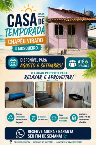 ALUGA-SE CASA PARA TEMPORADA