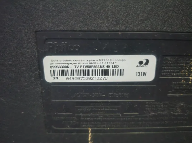 Tv Philco 58 defeito de tela para aproveitar pecas