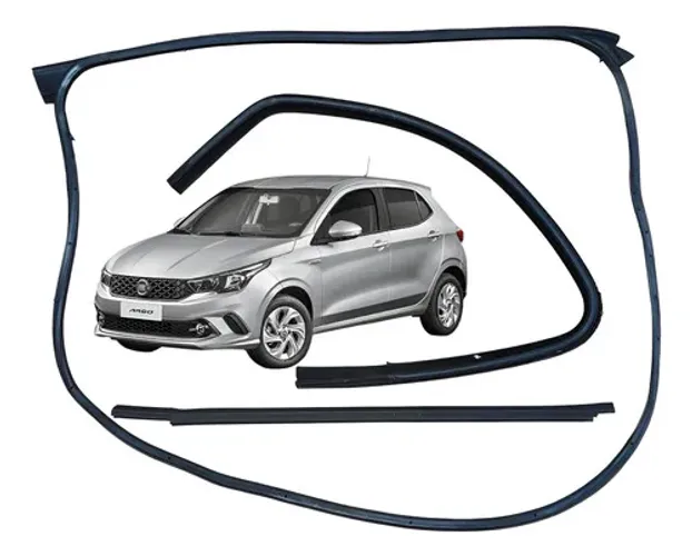 Kit Borracha/pestana Porta Dianteira Esquerda Fiat Argo 2018
