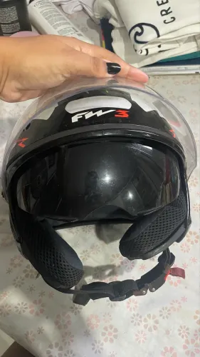 Capacete aberto fw3, com óculos
