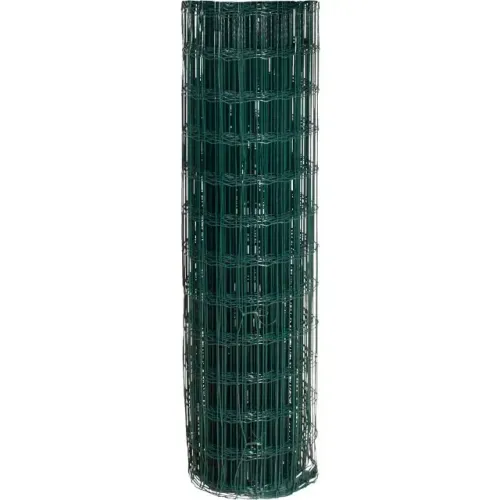 Tela alambrado, verde, malha 10 cm x 5 cm, fio 2,5 mm, com 1,5 m x 25 m (altura x comprime