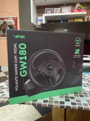 Volante Gamer Vinik GW180 + Pedal | PC, PS4, Xbox e Switch
