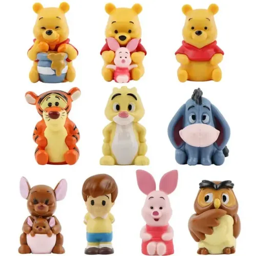 Kit 10 Miniaturas Ursinho Pooh Figura Coleção Urso Tigrão