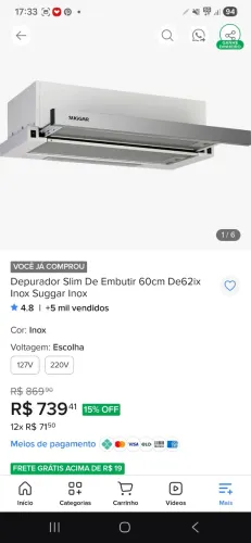 Depurador de ar slim suggar 220V