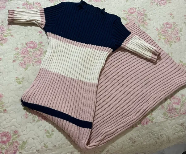 Vestido longo e elegante em tricot 