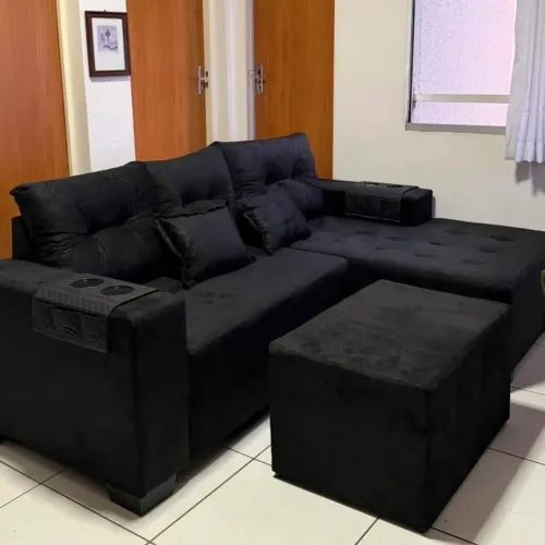 Sofá Novo, Com Puff se Brinde e Entrega Grátis