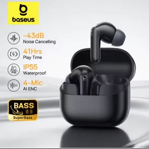 Baseus Bass EP10 NC -43dB com cancelamento de ruído ANC True Wireless Fones de ouvido Blue