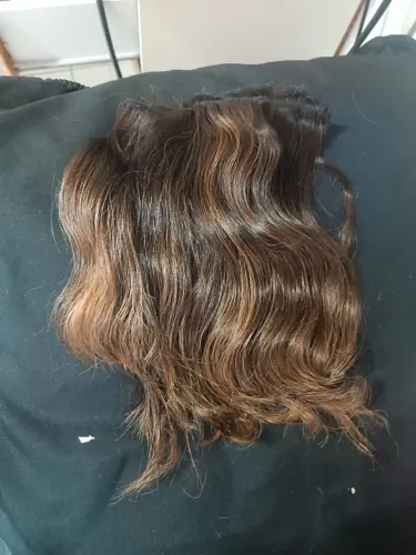 Cabelo humano, para americano faz meia cabeça, 30 e 35cm,com mechas 