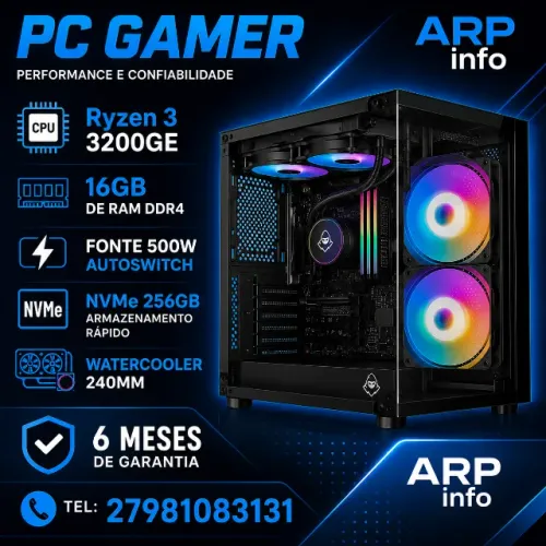 PC GAMER DE ENTRADA RYZEN 3 3200GE|256 NVME| 16 DDR4