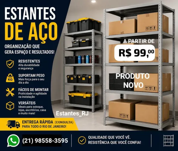 Estantes de Aço para estoque e organização