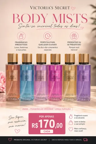 Body Splash da marca Victoria's Secret, especificamente fragrâncias