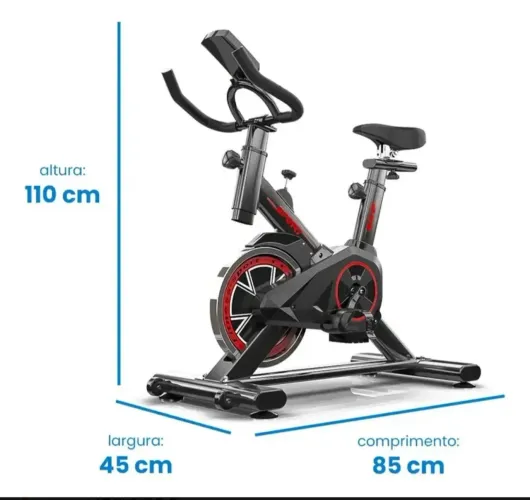 MALHAÇÃO!! Bicicleta Ergométrica Fitness Spinner X3 Roda Inércia Cor Preto e Vermelho