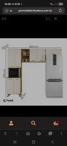 Cozinha Olinda 3 peças - Off White Freijó