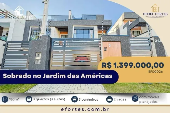 SSOBRADO TRIPLEX EM FRENTE À PRAÇA UBERABA | JARDIM DAS AMÉRICAS | 3 SUÍTES | 180 M²