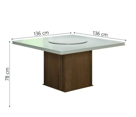 MESA COM TAMPO GIRATÓRIO 8 CADEIRAS