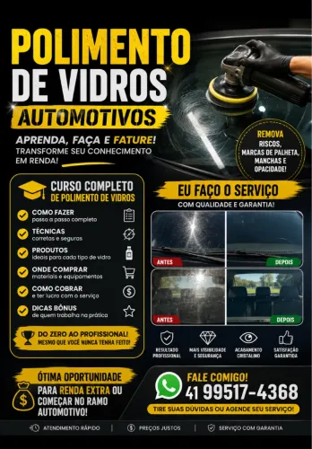 Polimento de vidro automotivo