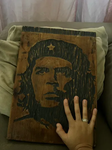 Quadro de madeira maciça Che Guevara - Decoração artesanal