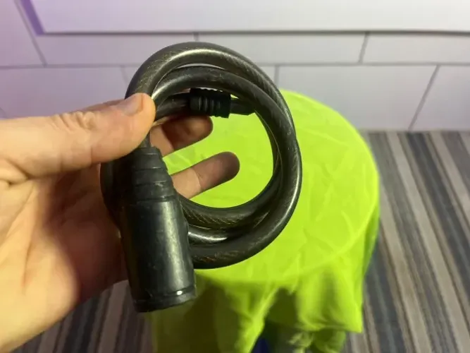 Cadeado Corrente para Bicicleta com Chave Encapado Preto