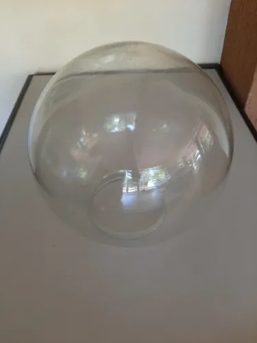 03 GLOBOS DE VIDRO-CRISTAL TRANSPARENTE - DIÂMETRO 30 cm , BOCA 15-PARA POSTE DE JARDIM