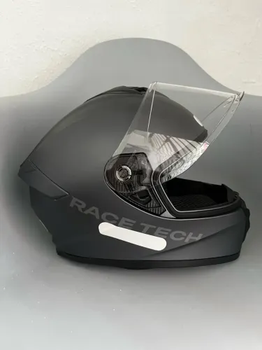 Capacete Moto Race Tech HIT Monocolor Cinza Fosco Tam 56