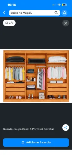 Guarda roupa casal - 6 portas 