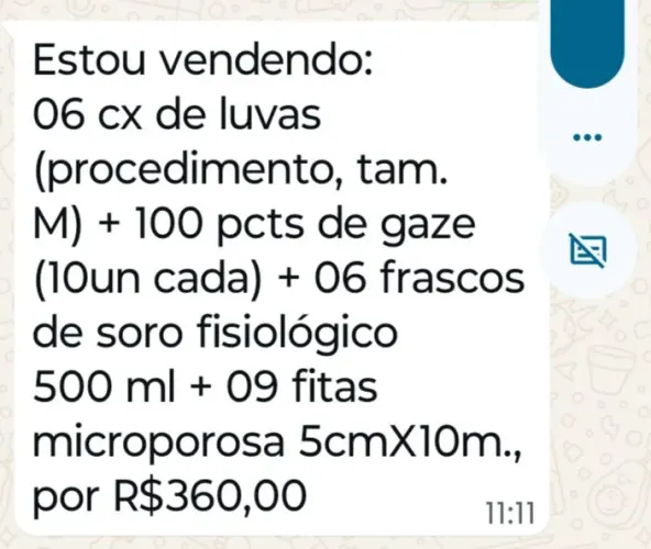 Vendo fita microporosa, gases, luvas
