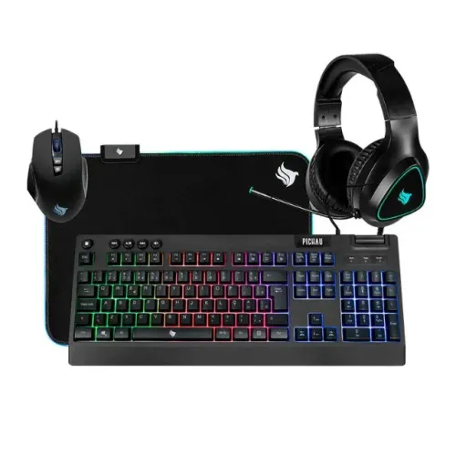 Kit Gamer RGB Pichau - Mouse, teclado, mouse pad e headset